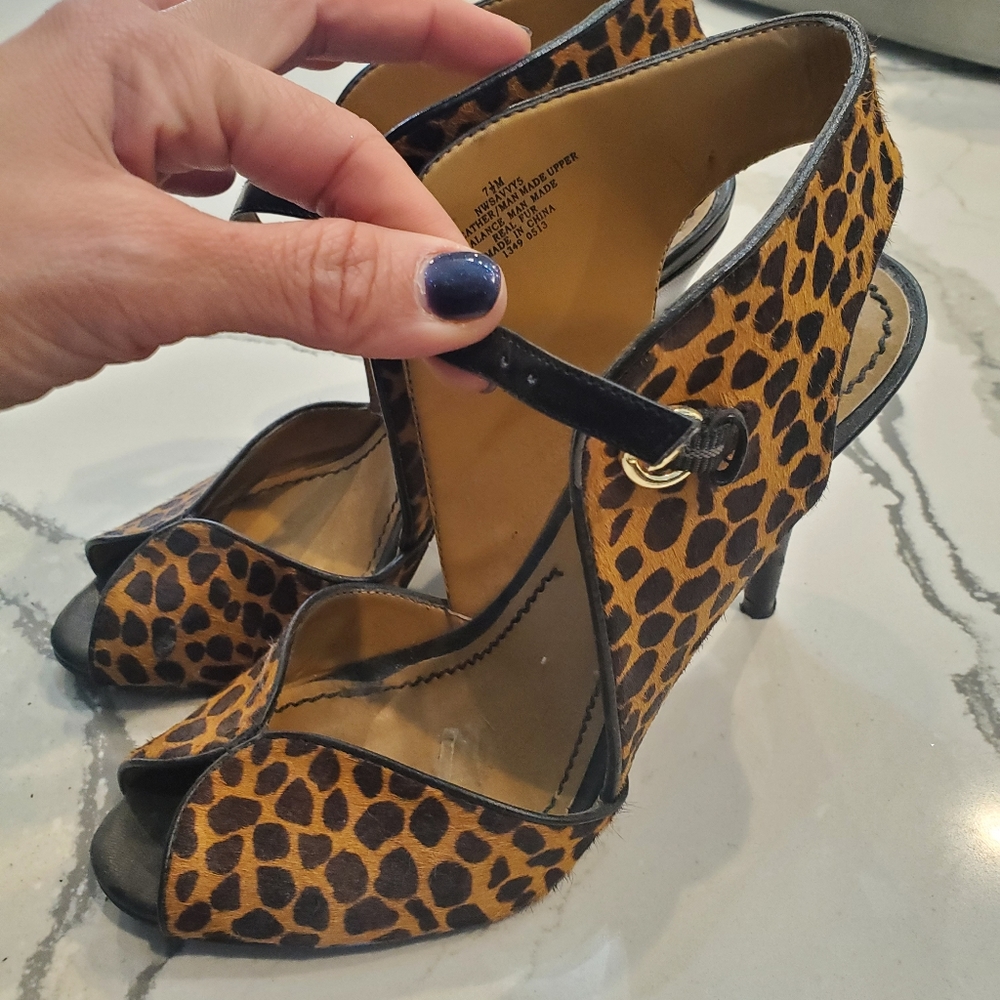 Nine west leopard cow leather